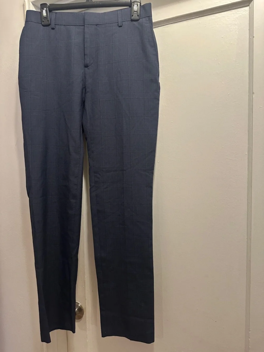 Banana Republic Men's Navy Windowpane Dress Pants Preloved